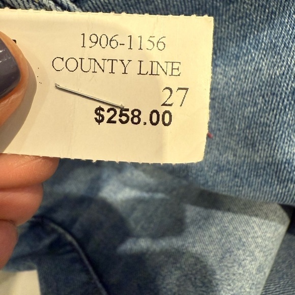 MOTHER NEW Mid Rise Dazzler Ankle Fray in Over the county Line Jeans size 27 - Picture 12 of 14